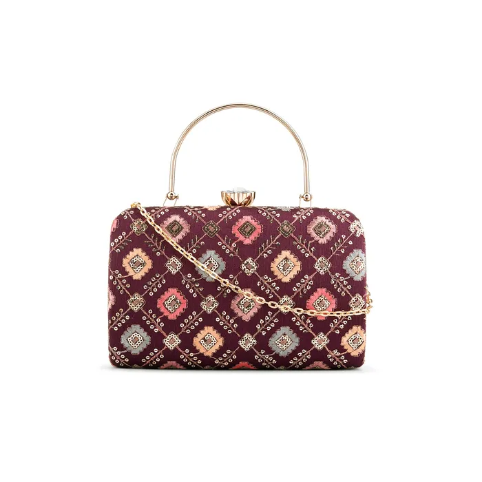 Teejh Sariyat Threadwork Clutch Teejh Earrings