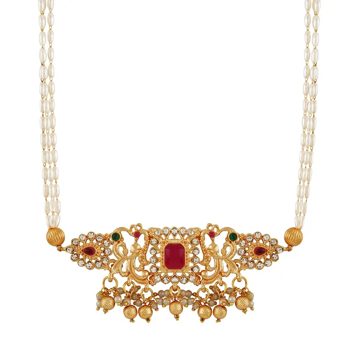 Teejh Teejh Motif Gold and Pearl Chain necklace Necklaces