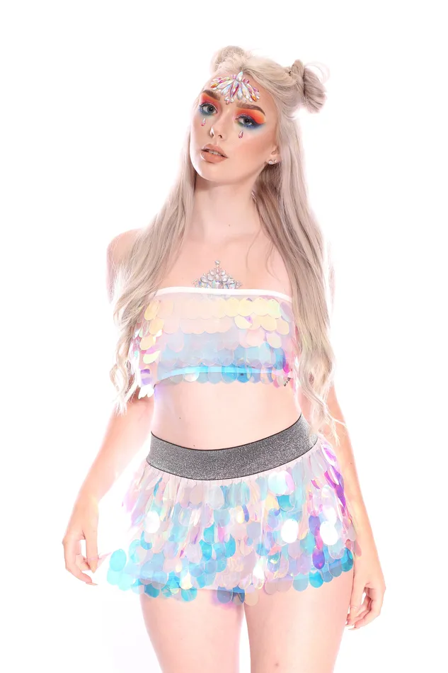 THE LUMi SHOP Earrings Reversible Sequin Set Tube Top Skirt Small Unicorn Tears THE LUMi SHOP Earrings Reversible Sequin Set Tube Top Skirt Small Unicorn Tears