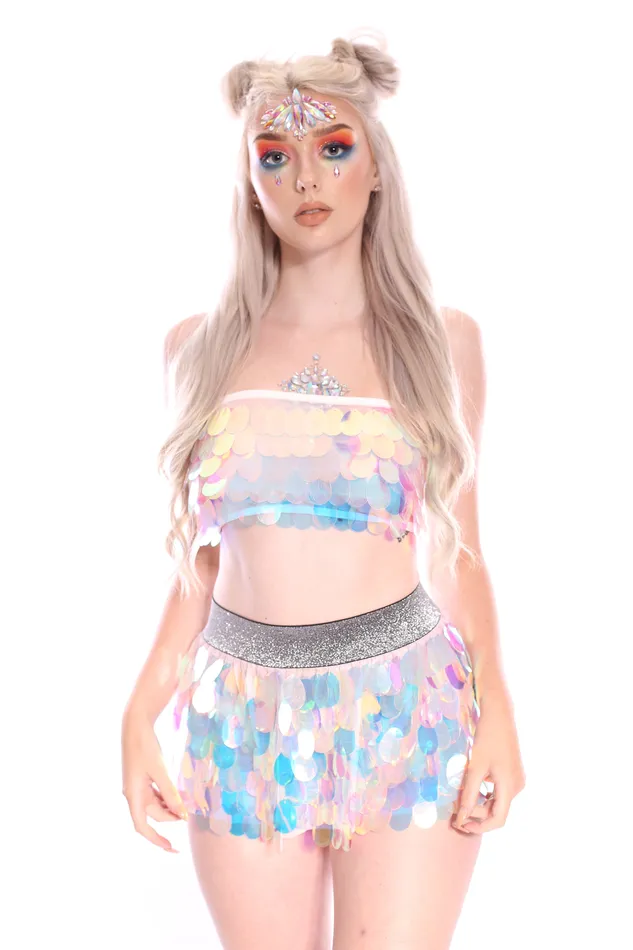 THE LUMi SHOP Earrings Reversible Sequin Set Tube Top Skirt Small Unicorn Tears THE LUMi SHOP Earrings Reversible Sequin Set Tube Top Skirt Small Unicorn Tears