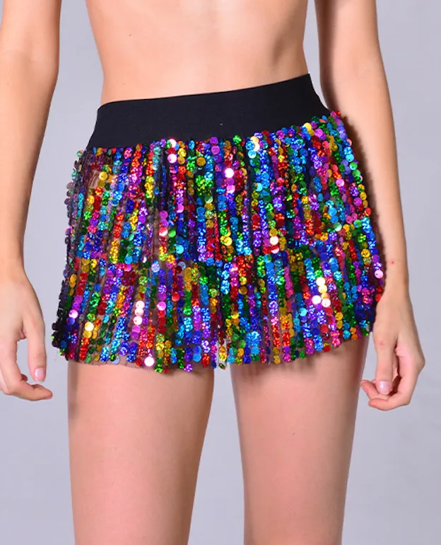 THE LUMi SHOP Mini Sequin Skirt Rainbow Earrings