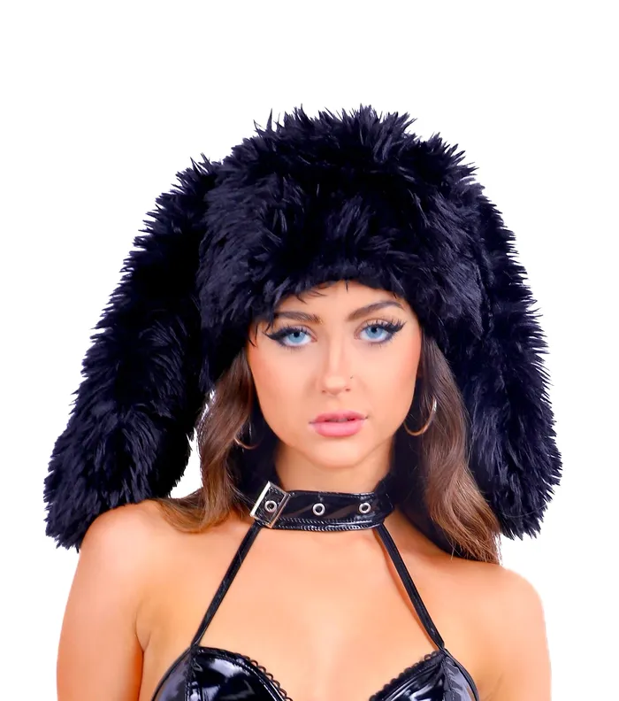 THE LUMI SHOP Rings Black Fuzzy Bunny Hat