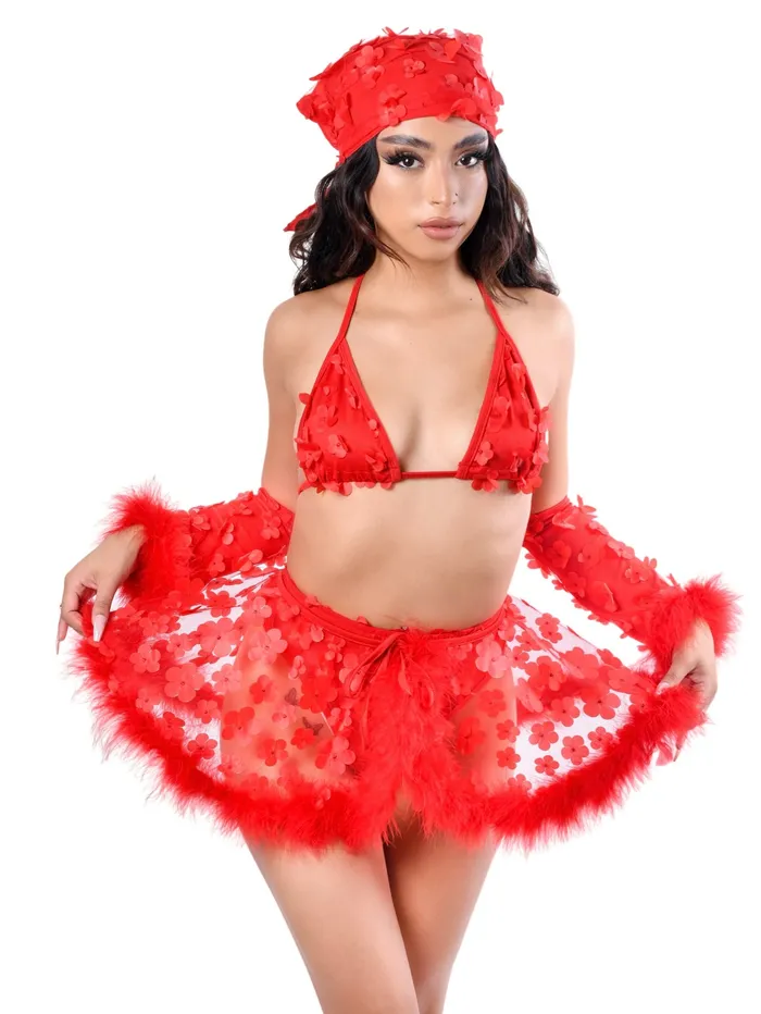 THE LUMI SHOP Rings Cherry Blossom 3D fuzzy Skirt