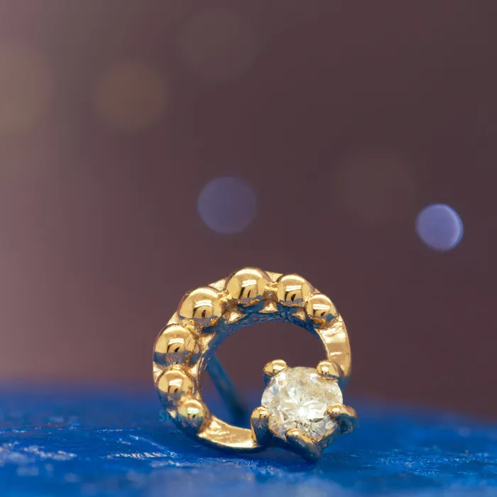 threadless Bewitch Pin in Gold with Gemstone Tawapa Earrings