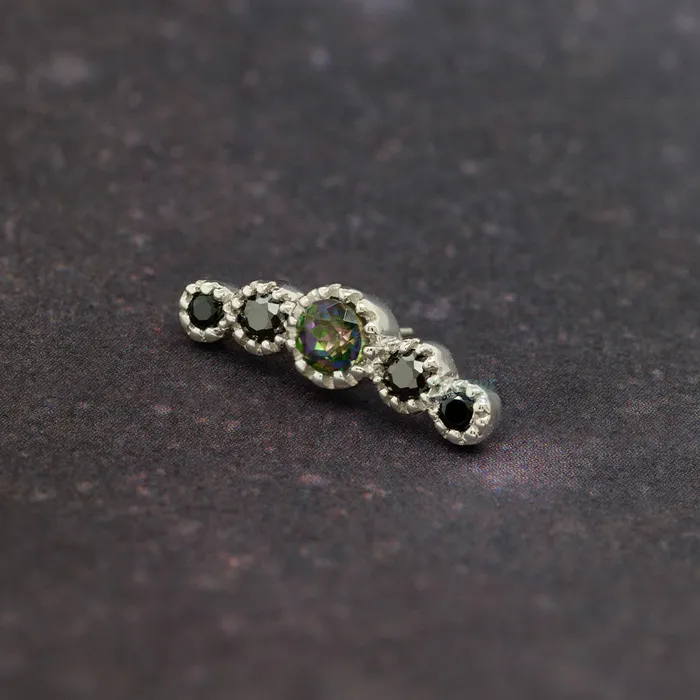 threadless Charmed Pin in Gold Beyond the Black Collection Tawapa Earrings