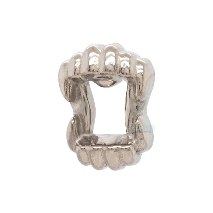 threadless Fang End in Gold Mettle Silver Earrings