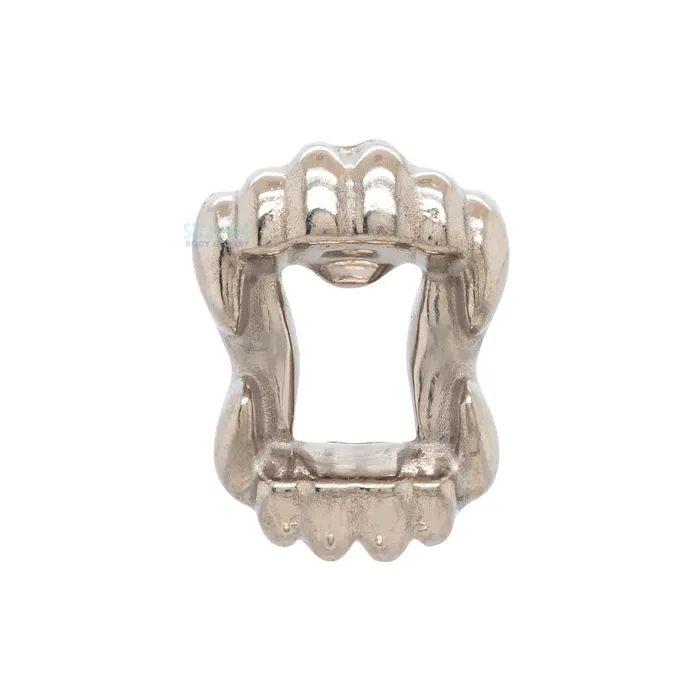 threadless Fang End in Gold Mettle Silver Earrings