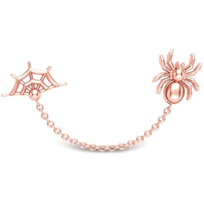 threadless Spider Web End in Gold Mushroom Body Jewelry mushroom Earrings