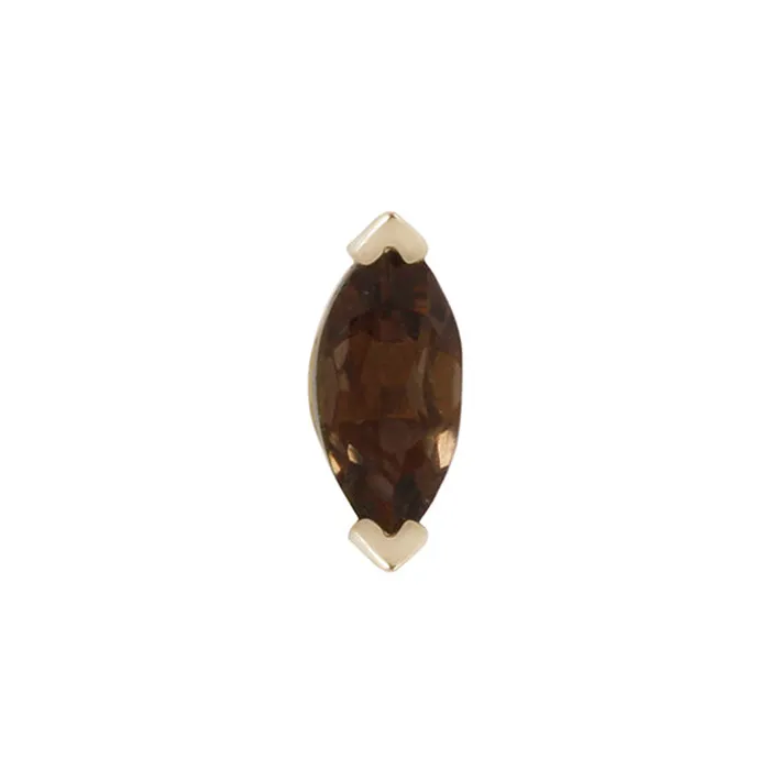 threadless Zuri End in Gold with Marquise Smokey Quartz Buddha Jewelry Organics Earrings