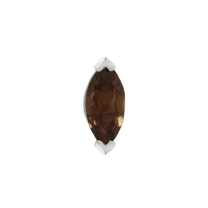 threadless Zuri End in Gold with Marquise Smokey Quartz Buddha Jewelry Organics Earrings