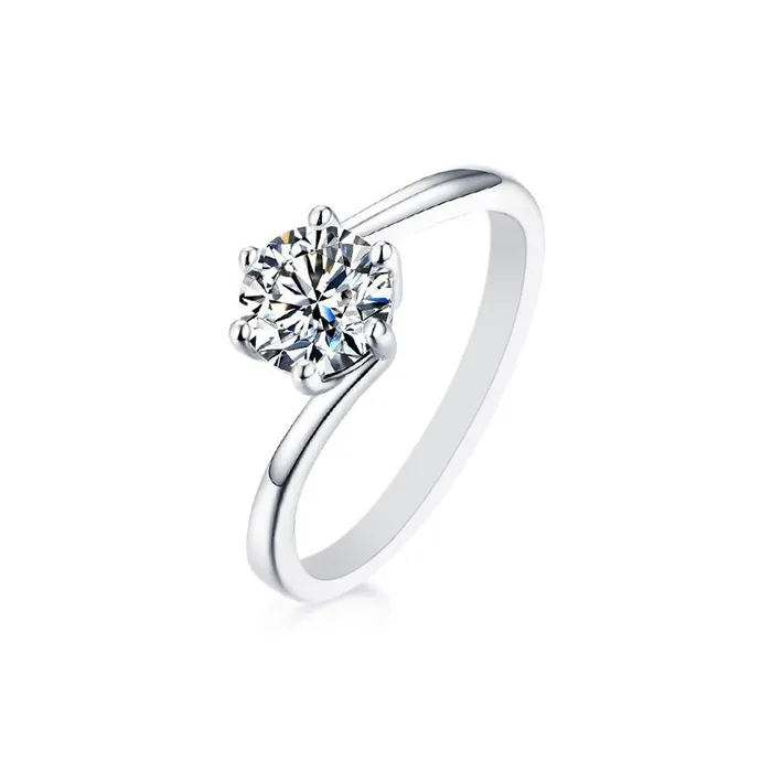 vendorunknown Rings Wholesale Womens 2 CT Minimal Moissanite Ring in S925 Sterling Silver vendorunknown Rings Wholesale Womens 2 CT Minimal Moissanite Ring in S925 Sterling Silver