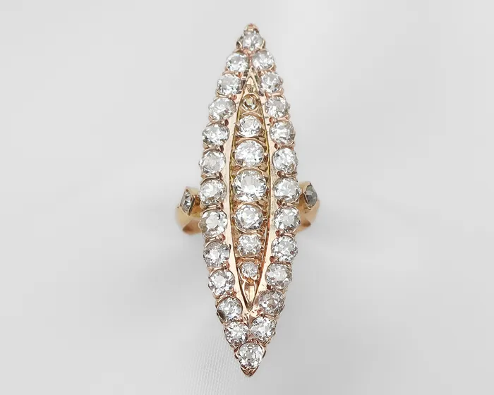 Victorian Diamond Navette Ring Isadoras A Rings