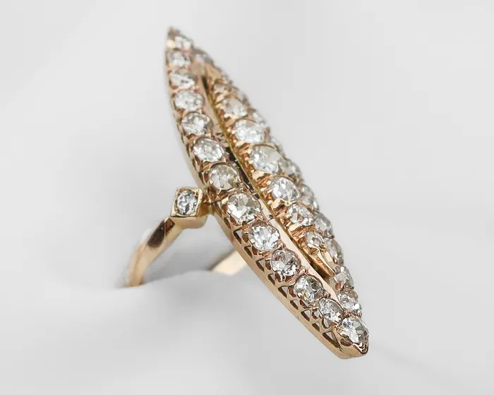 Victorian Diamond Navette Ring Isadoras A Rings