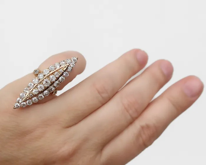 Victorian Diamond Navette Ring Isadoras A Rings