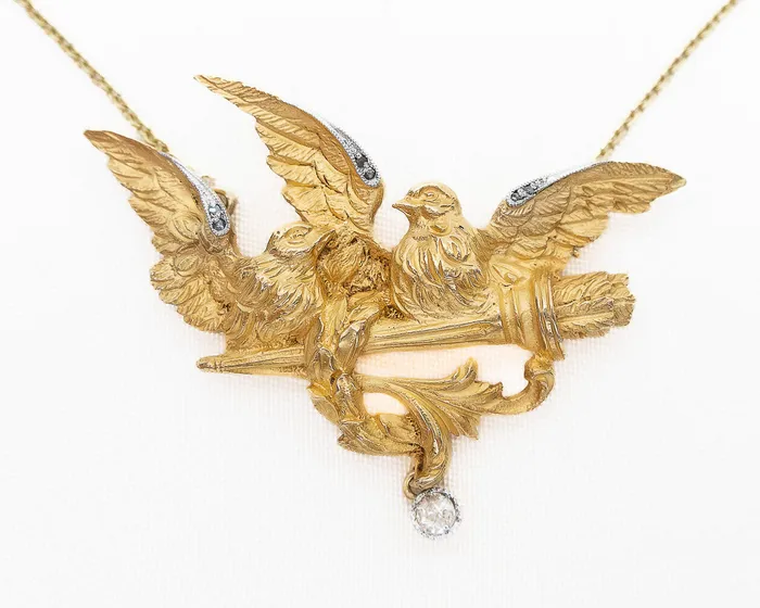 Victorian Double Bird Pendant Isadoras LD Necklaces