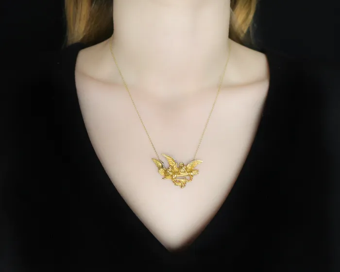 Victorian Double Bird Pendant Isadoras LD Necklaces