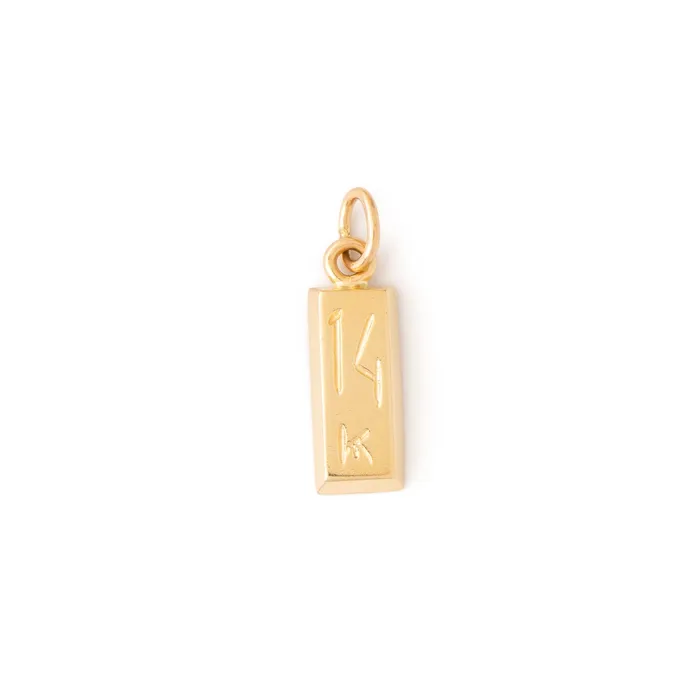 Vintage 14K Gold Bar Charm Earrings