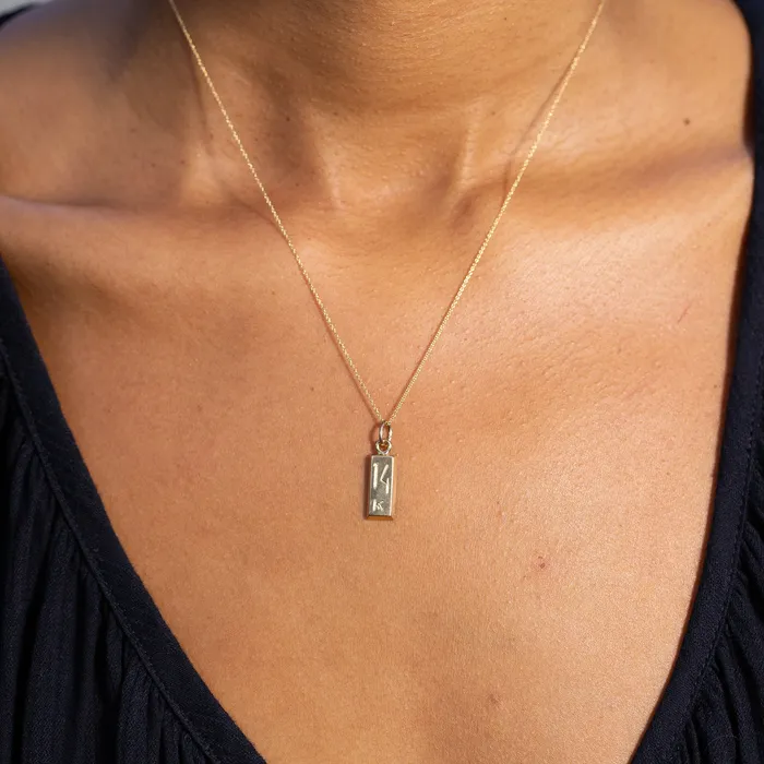 Vintage 14K Gold Bar Charm Earrings