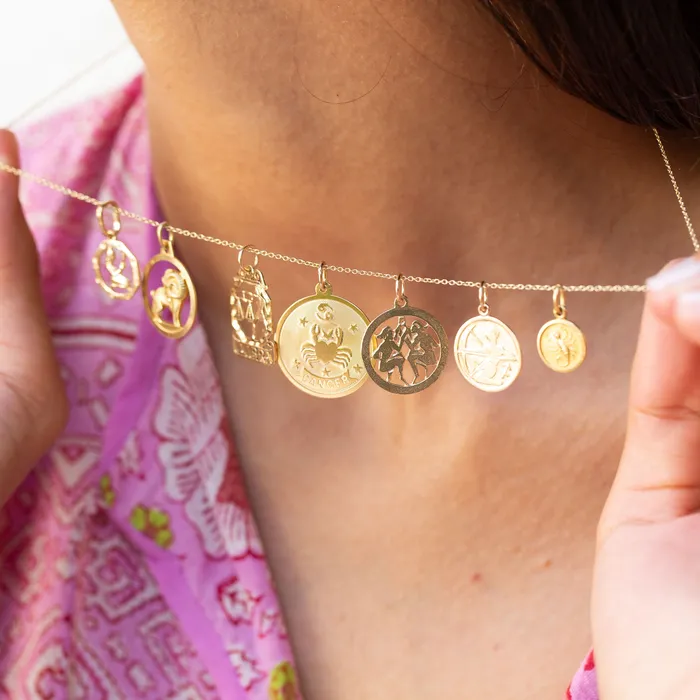 Vintage Aries Ram 14k Yellow Zodiac Charm Charm Necklaces