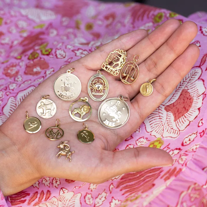 Vintage Aries Ram 14k Yellow Zodiac Charm Charm Necklaces