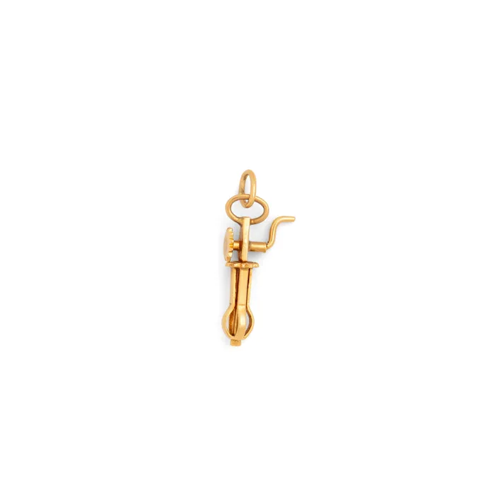 Vintage Earrings Movable 14k Gold Hand Mixer Charm
