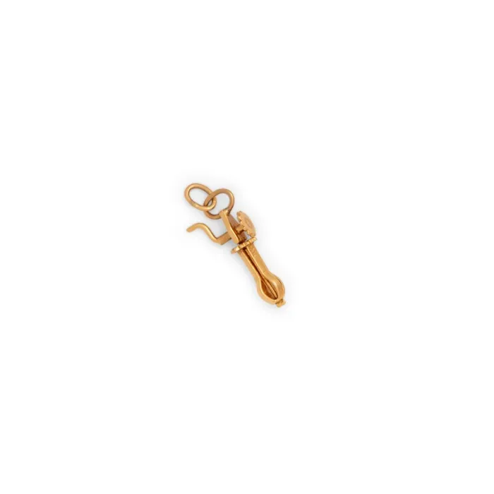 Vintage Earrings Movable 14k Gold Hand Mixer Charm