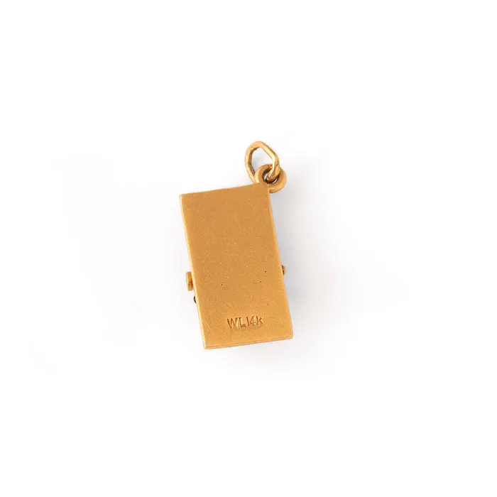Vintage Earrings Movable Mousetrap And Enamel Cheese 14k Gold Charm