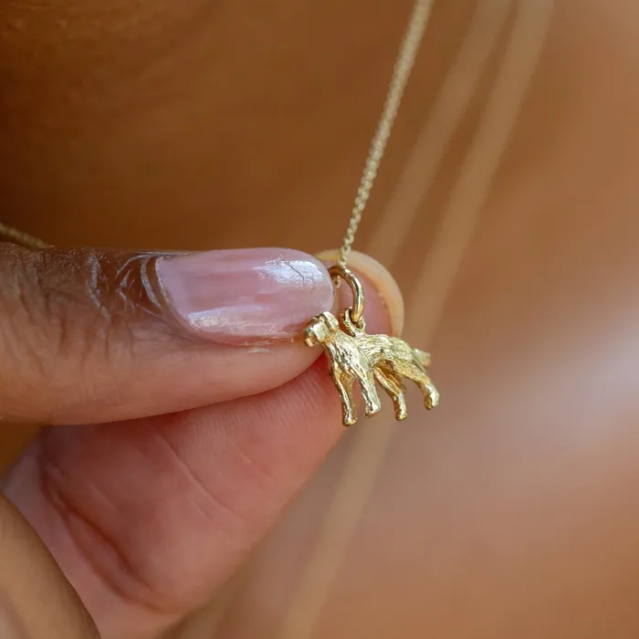 Vintage Earrings Retriever 14K Gold Dog Charm
