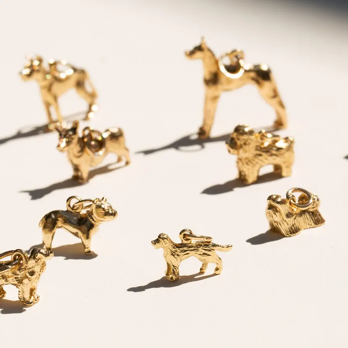 Vintage Earrings Retriever 14K Gold Dog Charm