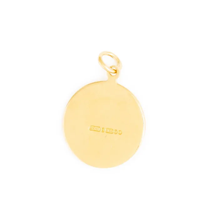 Vintage English Virgo 9k Gold Disc Zodiac Charm Charm Necklaces