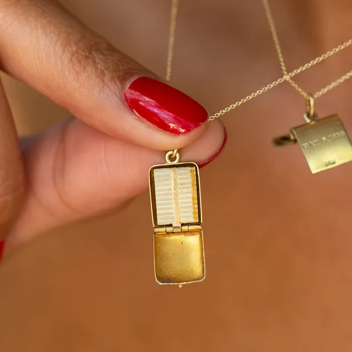 Vintage Movable Cigarette Case 14k Gold And Enamel Charm Earrings