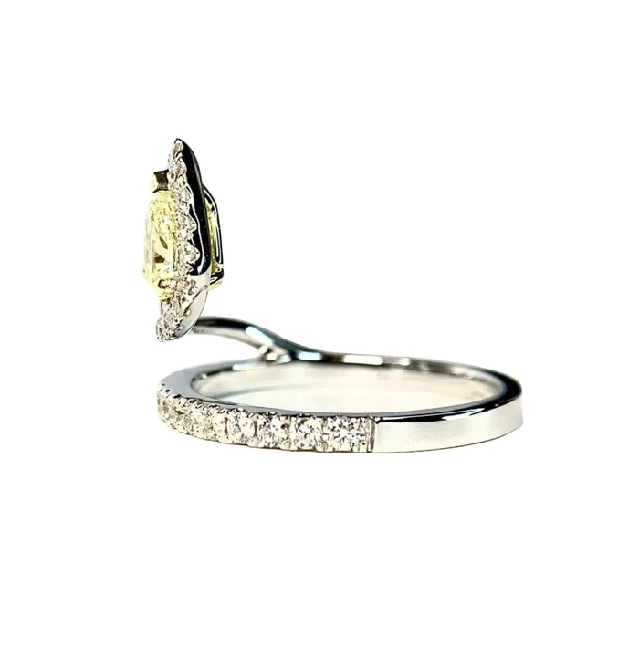 Yellow White Diamond Snake Ring Cherie Dori Rings