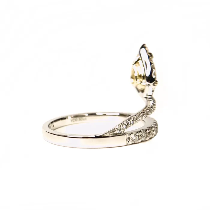 Yellow White Diamond Snake Ring Cherie Dori Rings