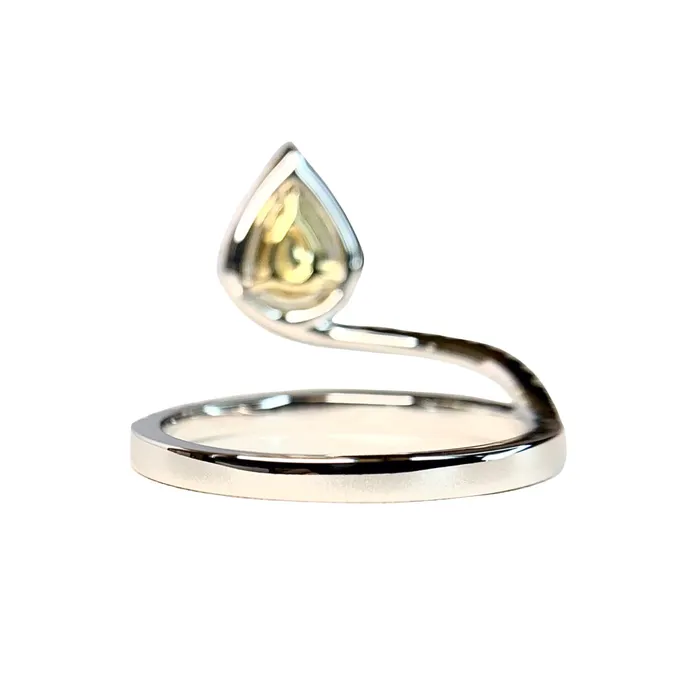 Yellow White Diamond Snake Ring Cherie Dori Rings