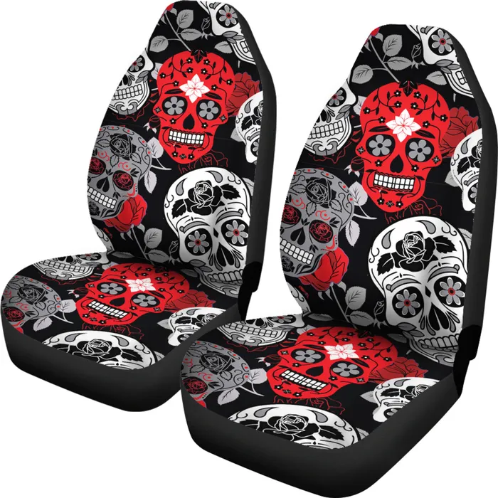 Zapps Clothing Earrings Skullistic Sugar Skulls Red Car Seat Covers
