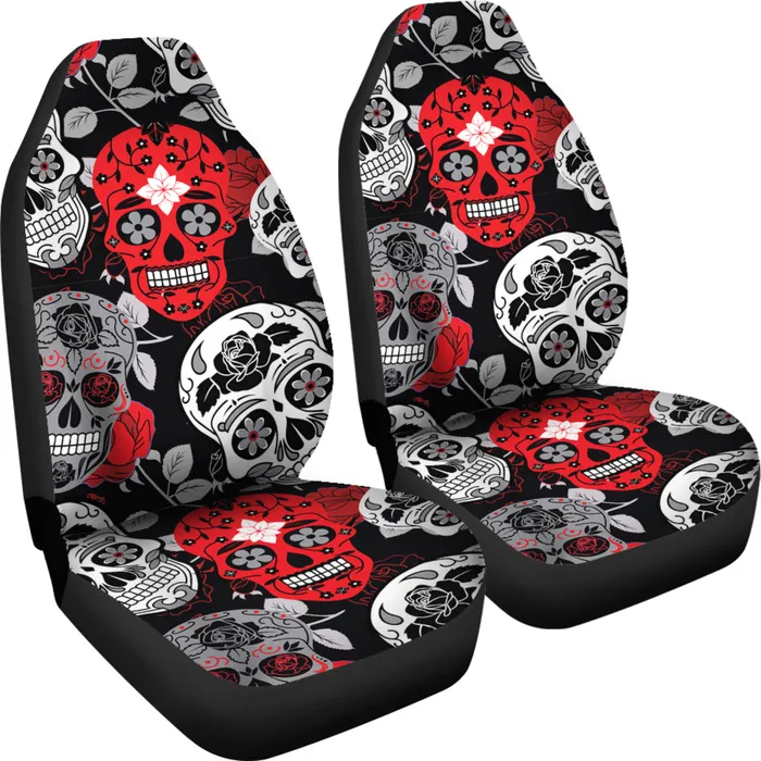 Zapps Clothing Earrings Skullistic Sugar Skulls Red Car Seat Covers