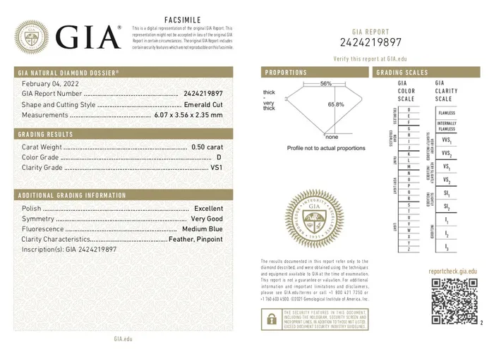 050ct 607x356x235mm GIA VS1 D Cut Corner Rectangle Step Cut 2113801 Misfit Diamonds Rings