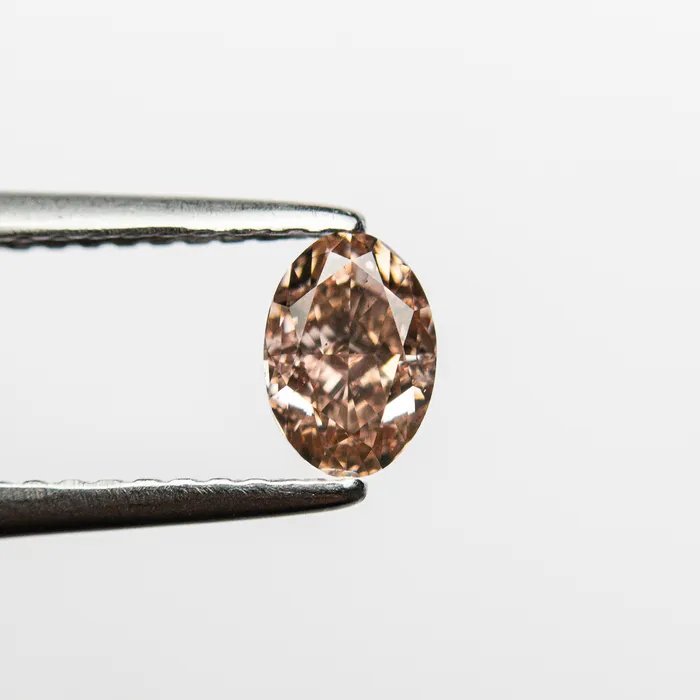 053ct 575x403x287mm GIA VS2 Fancy Brownish Orangy Pink Oval Brilliant 2415801 Misfit Diamonds Rings