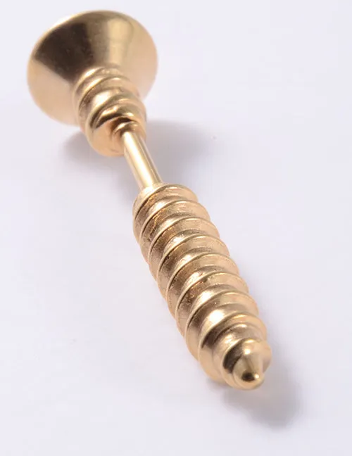 02 Earrings E1005 Gold Screw SINGLE Earring