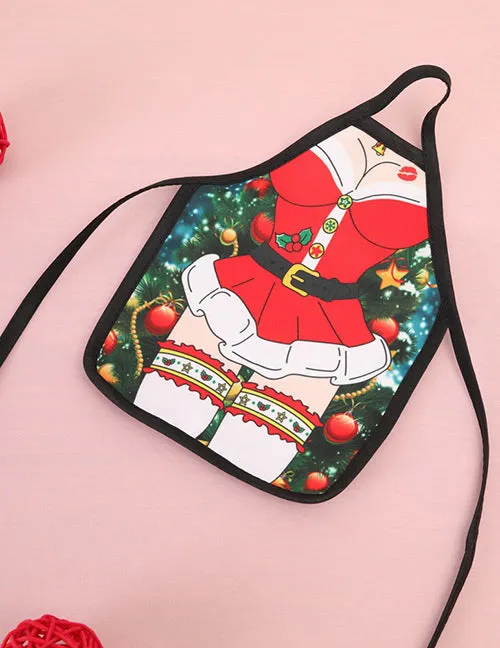 02 Earrings G08 Sexy Mrs Santa Garter Pattern Christmas Bottle Cover