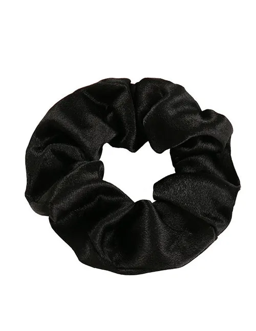 02 Rings H551 Black Sateen Hair Scrunchie