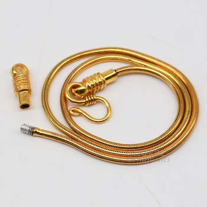 16 to 30 long screw chain 925 sterling silver handmade Gold polished snake chain pendant chain necklace chain silver chain trendy ch196 TRIBAL ORNAMENTS Necklaces