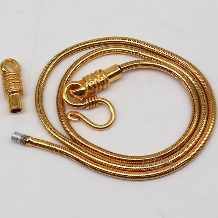 16 to 30 long screw chain 925 sterling silver handmade Gold polished snake chain pendant chain necklace chain silver chain trendy ch196 TRIBAL ORNAMENTS Necklaces