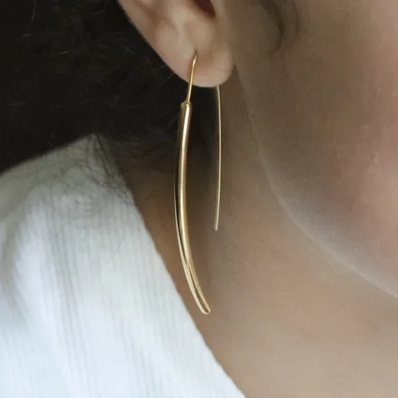 18K GoldFilled Arc Threader Hoop Earrings Jewelvers Earrings
