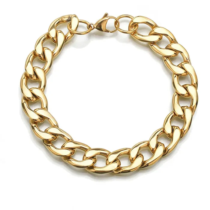 18K GoldFilled Cuban Chain Bracelet for Men 115mm Jewelvers Bracelets