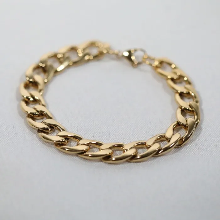 18K GoldFilled Cuban Chain Bracelet for Men 115mm Jewelvers Bracelets