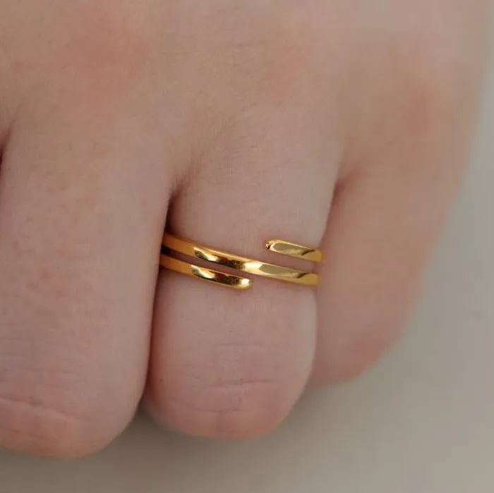 18K GoldFilled Layered Ring Spiral Ring For Women Jewelvers Rings