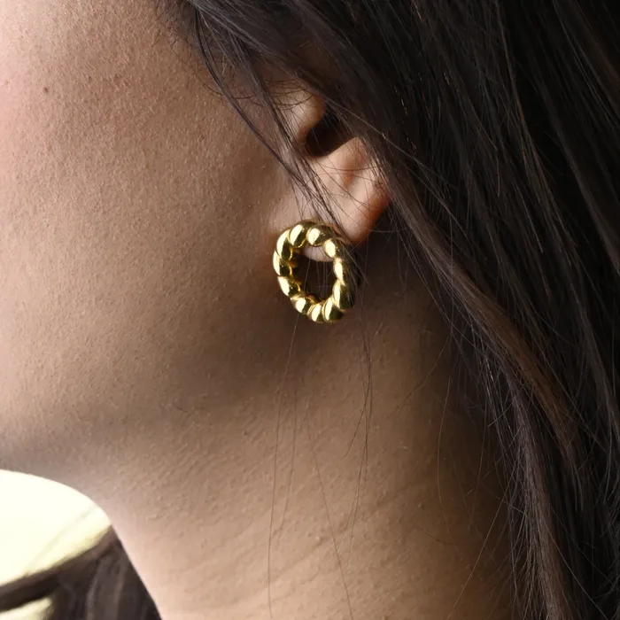 18K GoldFilled Open Circle Twisted Stud Earrings Jewelvers Earrings 18K GoldFilled Open Circle Twisted Stud Earrings Jewelvers Earrings