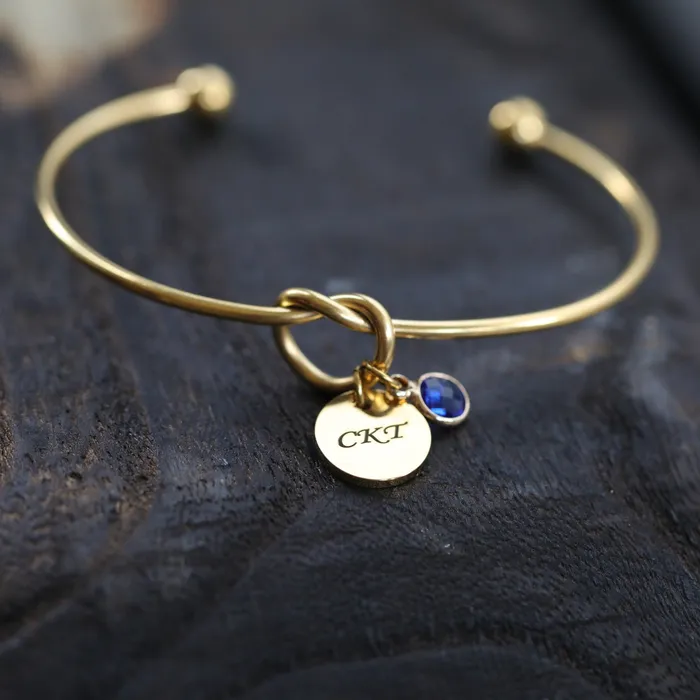 18K GoldFilled Personalized Engraved Disc Charm Knot Bracelet Custom Birthstone Bracelet for Women Jewelvers Bracelets 18K GoldFilled Personalized Engraved Disc Charm Knot Bracelet Custom Birthstone Bracelet for Women Jewelvers Bracelets