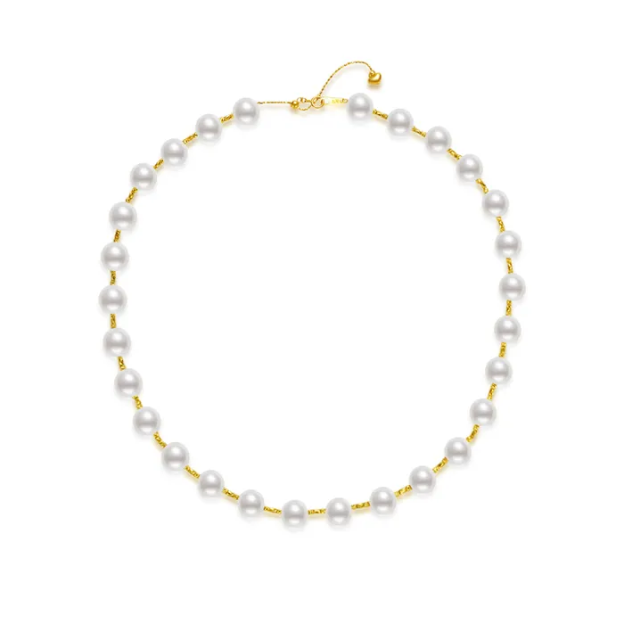 18k Gold Top Lustre Aurora Akoya Pearl Necklace KN00190 Pearly Lustre Necklaces 18k Gold Top Lustre Aurora Akoya Pearl Necklace KN00190 Pearly Lustre Necklaces